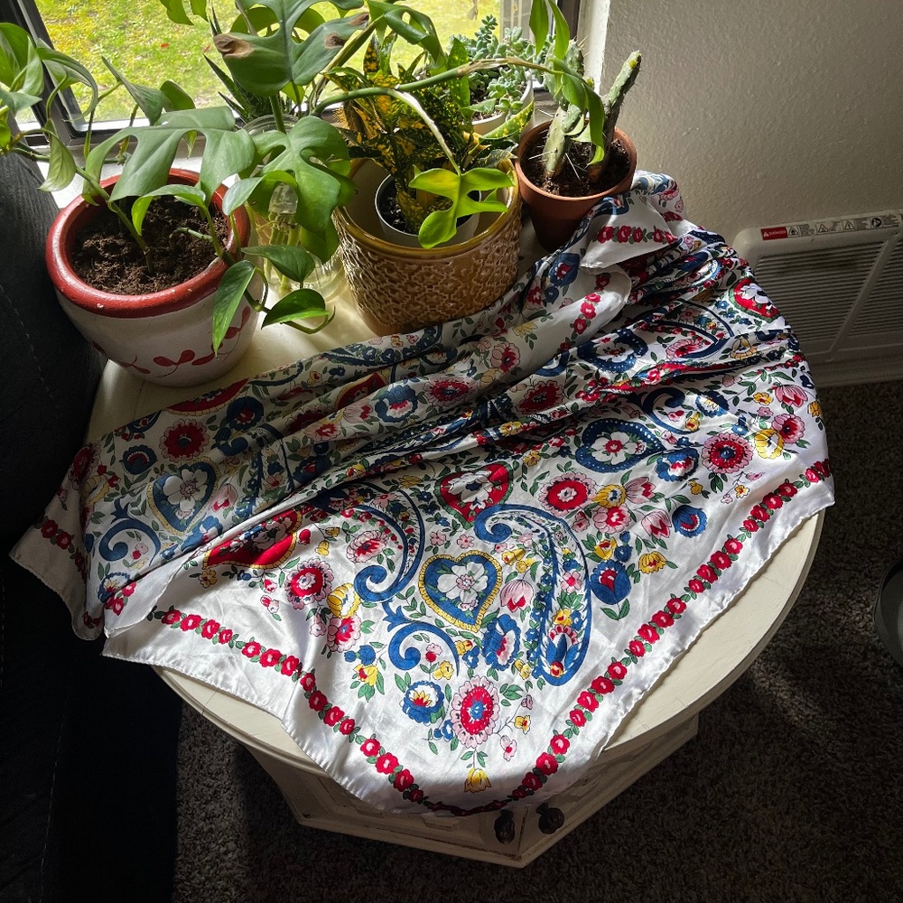 White Silk Scarf